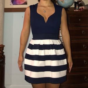 Navy and White Dress